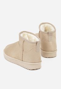 Born2be - Beżowe Krótkie Śniegowce Zozaline. Okazja: na co dzień. Kolor: beżowy. Materiał: jeans. Styl: casual, klasyczny, elegancki #3