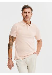 Pako Lorente - PAKO LORENTE – T-shirt polo w kolorze różowym. Okazja: na co dzień. Typ kołnierza: polo. Kolor: szary, różowy, biały. Materiał: bawełna. Styl: casual