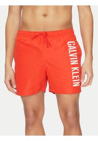 Calvin Klein Swimwear Szorty kąpielowe KM0KM01092 Czerwony Regular Fit. Kolor: czerwony. Materiał: syntetyk