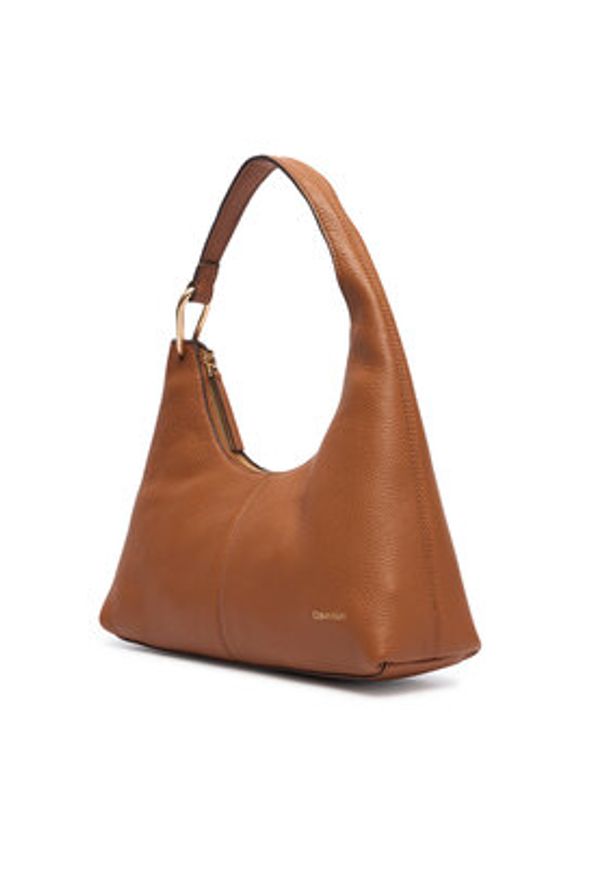 Calvin Klein Torebka Slouchy Leather Shoulder Bag LV04F3657G Zielony. Kolor: zielony. Materiał: skórzane
