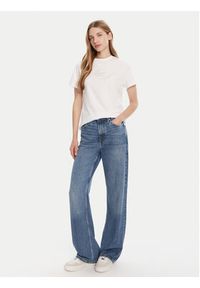 Calvin Klein Jeans T-Shirt Classic Monologo LV047D873G Biały Regular Fit. Kolor: biały. Materiał: bawełna #5