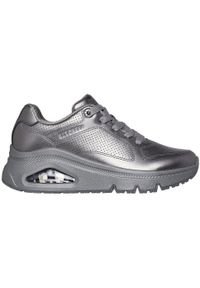 skechers - Adidasy Skechers Uno Icon - Lustrous Air, Kobiety. Kolor: szary. Materiał: syntetyk, materiał. Sport: fitness