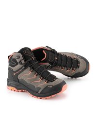 ALPINE PRO - Buty wysokie trekkingowe damskie Alpine Pro Crede Vibram. Kolor: brązowy. Materiał: skóra. Szerokość cholewki: normalna. Styl: sportowy