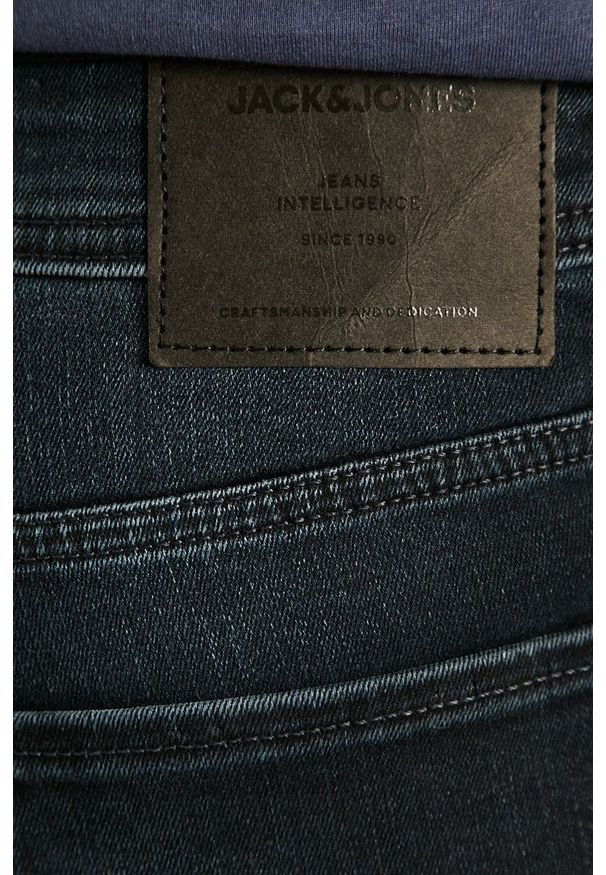 Jack & Jones - Jeansy Liam. Kolor: niebieski. Wzór: aplikacja