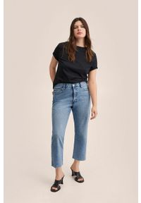 mango - Mango jeansy Havana damskie high waist. Stan: podwyższony. Kolor: niebieski