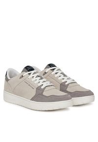 TOMMY HILFIGER - Tommy Hilfiger Sneakersy Basket Core Lite Suede FM0FM05519 Beżowy. Kolor: beżowy. Materiał: zamsz, skóra #5