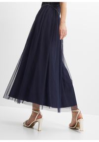 bonprix - Długa sukienka z aplikacją z cekinów. Kolor: niebieski. Wzór: aplikacja. Styl: elegancki. Długość: maxi #2