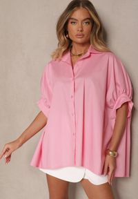 Renee - Różowa Koszula z Bawełny Oversize Zienessa. Okazja: na co dzień. Kolor: różowy. Materiał: bawełna. Styl: elegancki, casual