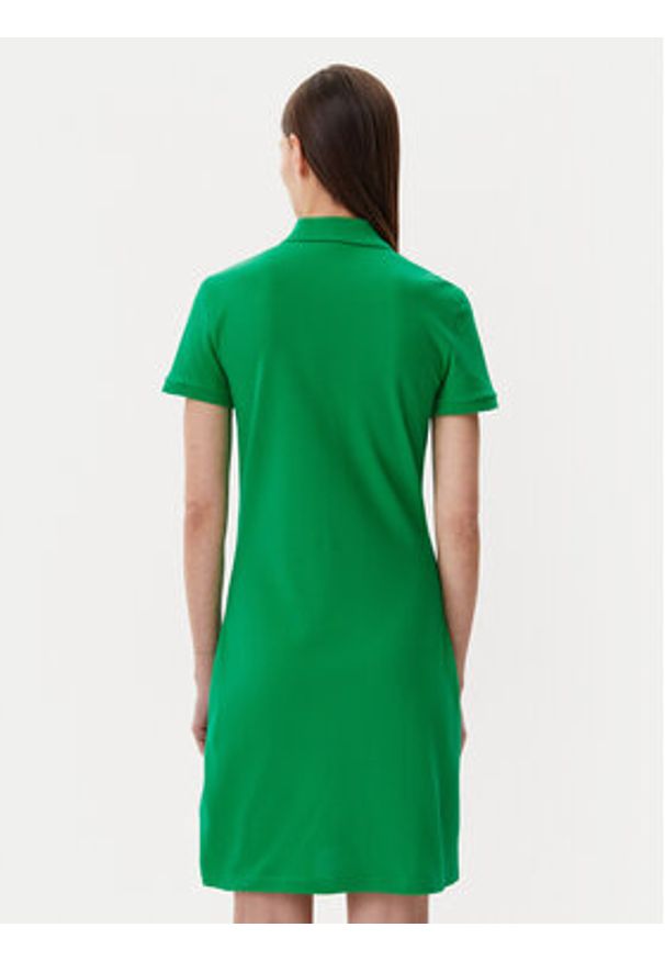 Lacoste Sukienka codzienna EF5473 Zielony Slim Fit. Okazja: na co dzień. Kolor: zielony. Materiał: bawełna. Typ sukienki: proste. Styl: casual