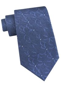 Krawat Męski - Angelo di Monti - Ciemnoniebieski, Delikatny Wzór Kwiatowy. Kolor: niebieski. Materiał: tkanina. Wzór: kwiaty. Styl: elegancki, wizytowy