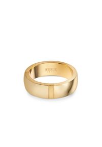W.KRUK - Obrączka ślubna złota EDGE męska. Materiał: złote. Kolor: złoty. Wzór: aplikacja, gładki