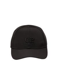 C.P. Company - C.P. COMPANY Czarna atlasowa czapka z daszkiem. Kolor: czarny #3