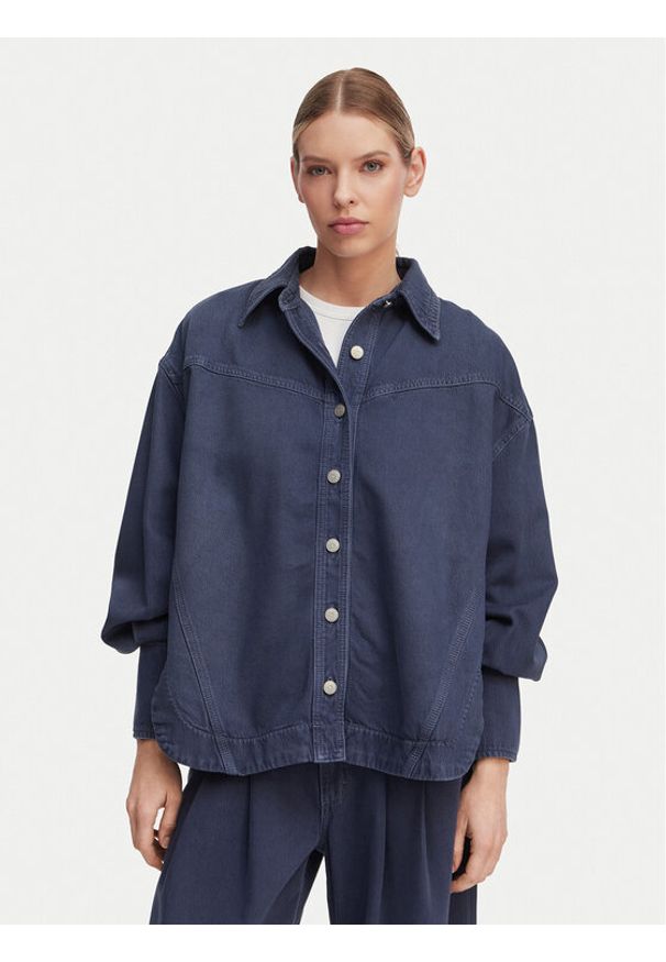 BOSS Koszula jeansowa 50552520 Szary Oversize. Kolor: szary. Materiał: bawełna