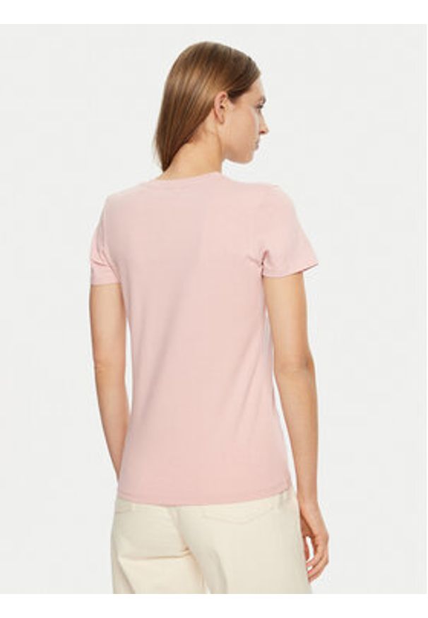 Guess T-Shirt O5RI01 KBBU1 Różowy Slim Fit. Kolor: różowy. Materiał: bawełna