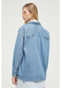 Tommy Jeans koszula jeansowa damska kolor niebieski relaxed z kołnierzykiem klasycznym. Typ kołnierza: kołnierzyk klasyczny. Kolor: niebieski. Materiał: tkanina, bawełna. Długość rękawa: długi rękaw. Długość: długie. Styl: klasyczny #4