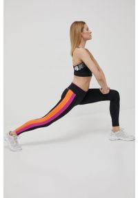 New Balance legginsy treningowe damskie kolor czarny wzorzyste. Kolor: czarny. Materiał: skóra, materiał #3