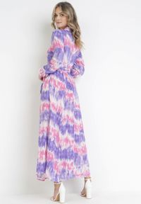 Born2be - Fioletowa Sukienka Nephohsa. Kolor: fioletowy. Materiał: materiał. Długość rękawa: długi rękaw. Typ sukienki: koszulowe. Styl: elegancki. Długość: maxi #6