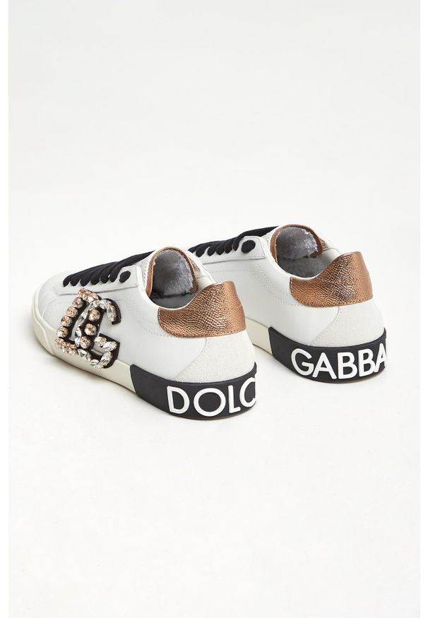 Dolce & Gabbana - Sneakersy damskie skórzane Portofino Vintage DOLCE & GABBANA. Materiał: skóra