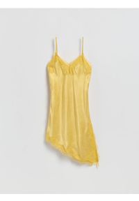 Reserved - Sukienka mini - żółty. Kolor: żółty. Materiał: tkanina, wiskoza. Typ sukienki: proste. Długość: mini #1