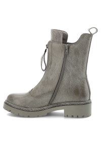 Szare Botki Menbur Wygodne Obuwie Damskie Z Cyrkoniami. Okazja: na co dzień. Zapięcie: zamek. Kolor: szary. Materiał: materiał. Wzór: aplikacja. Styl: casual, klasyczny #6