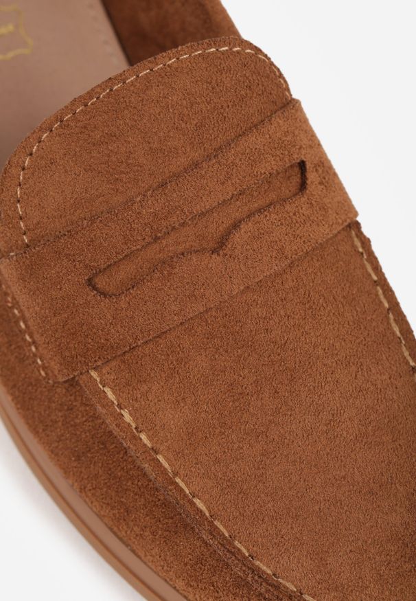 Born2be - Brązowe Klasyczne Mokasyny VICES z Imitacji Zamszu ze Skórzaną Wkładką Haliris. Okazja: na co dzień. Kolor: brązowy. Materiał: skóra, zamsz. Styl: klasyczny
