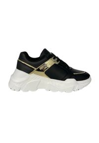 Just Cavalli - JUST CAVALLI Czarne sneakersy ze złotym logo Fondo Casper, Rozmiar 39. Kolor: czarny #7