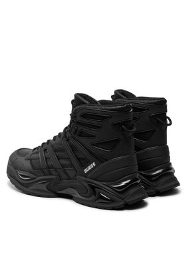 Guess Sneakersy Belluno Mid FMTBEM ELE12 Czarny. Kolor: czarny. Materiał: skóra