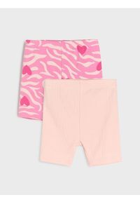Sinsay - Krótkie legginsy 2 pack - różowy. Kolor: różowy. Długość: krótkie