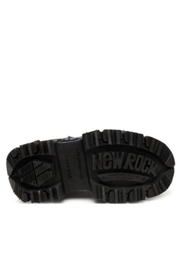 NEW ROCK Botki M-373SC-C1 Szary. Kolor: szary. Materiał: skóra. Styl: rockowy