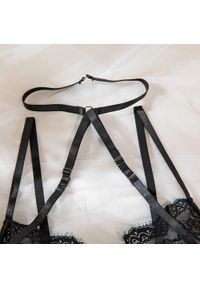 Intica - Komplet bielizny push-up z delikatnej koronki regulowany Verda. Kolor: czarny. Materiał: koronka. Wzór: koronka #2