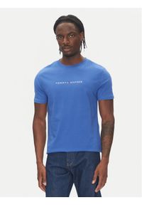 TOMMY HILFIGER - Tommy Hilfiger T-Shirt UM0UM03525 Niebieski Regular Fit. Kolor: niebieski. Materiał: bawełna