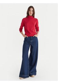 Tommy Jeans Golf Essential DW0DW21672 Czerwony Regular Fit. Typ kołnierza: golf. Kolor: czerwony. Materiał: bawełna #4