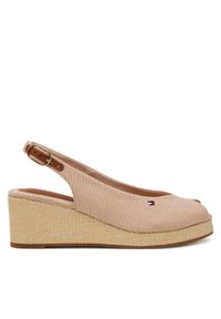 TOMMY HILFIGER - Tommy Hilfiger Espadryle Flag Mid Wedge Espad Slingback FW0FW08595 Różowy. Kolor: różowy. Materiał: materiał