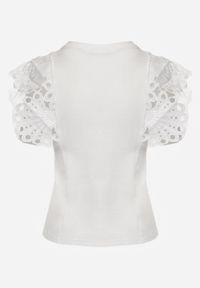Renee - Biały Top z Bawełny z Ozdobną Koronką Adexis. Kolor: biały. Materiał: bawełna, koronka. Wzór: koronka. Sezon: wiosna, lato #5