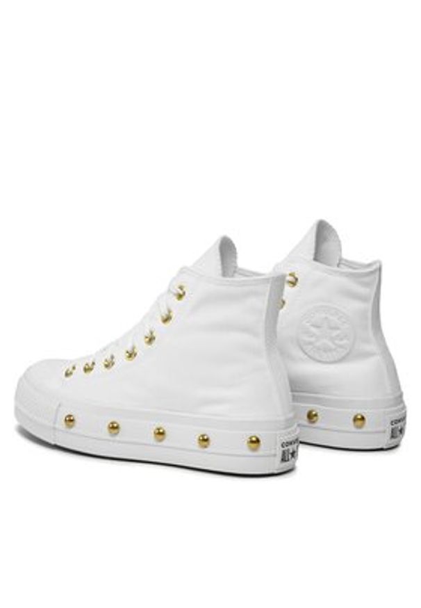 Converse Trampki Chuck Taylor All Star Lift Platform Star Studded A06787C Biały. Kolor: biały. Materiał: materiał. Obcas: na platformie