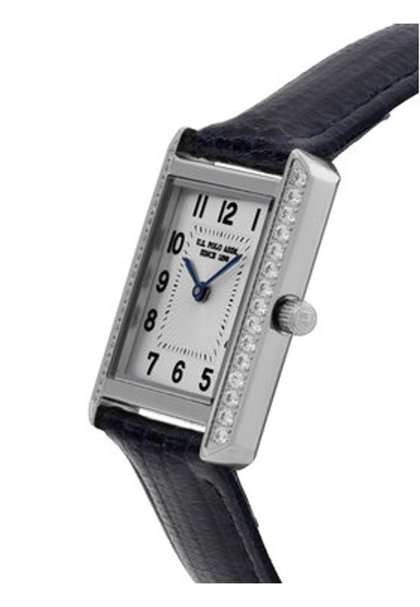 U.S. Polo Assn. Zegarek Athena USP8498ST Granatowy. Kolor: niebieski. Materiał: skóra