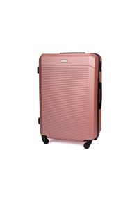 Solier - Walizka podróżna twarda średnia M 24' SOLIER STL945 pudrowy róż. Kolor: różowy. Materiał: kauczuk, guma, materiał. Styl: elegancki