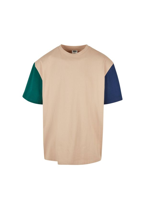 Koszulka Urban Classics Organic Oversized Colorblock. Kolor: beżowy
