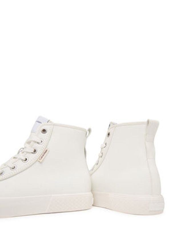 Calvin Klein Trampki Vulc Lace Up Hightop Lth HW0HW03076 Biały. Kolor: biały. Materiał: skóra