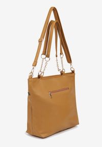 Renee - Brązowa Torebka Typu Shopper z Ozdobnymi Rączkami i Paskiem na Ramię Idaloriela. Kolor: brązowy. Styl: elegancki, casual. Rodzaj torebki: na ramię