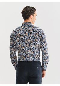 Pako Lorente - PAKO LORENTE - Granatowa koszula w kwiaty. Kolor: niebieski. Materiał: elastan, bawełna. Długość rękawa: długi rękaw. Długość: długie. Wzór: kwiaty #2