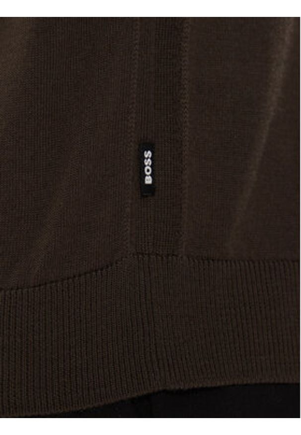 BOSS Golf Musso-P 50468262 Zielony Slim Fit. Typ kołnierza: golf. Kolor: zielony. Materiał: wełna