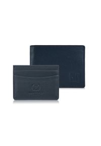 PAOLO PERUZZI - Zestaw prezentowy dla niego portfel męski skórzany T-67 i etui na karty T-151 Paolo Peruzzi ZUP-147-DB. Kolor: niebieski. Materiał: skóra #1