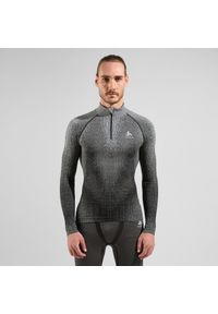 Koszulka termoaktywna z długim rękawem i półgolfem męska Odlo. Kolor: szary, czarny, wielokolorowy. Długość rękawa: długi rękaw. Długość: długie. Sport: bieganie #1