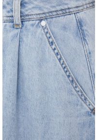 Marc O'Polo spódnica jeansowa midi rozkloszowana. Stan: podwyższony. Kolor: niebieski. Materiał: jeans