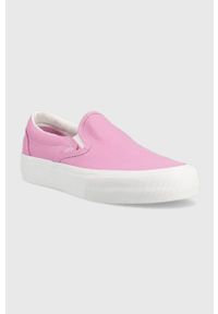 Vans tenisówki Slip-On VR3 damskie kolor fioletowy VN0007NCBLH1. Zapięcie: bez zapięcia. Kolor: fioletowy. Materiał: materiał, guma #3