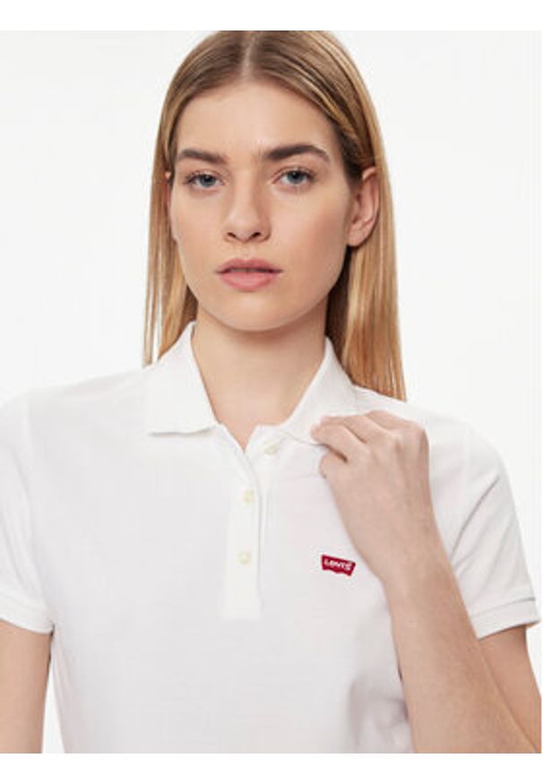 Levi's® Polo 52599-0000 Biały Slim Fit. Typ kołnierza: polo. Kolor: biały. Materiał: bawełna