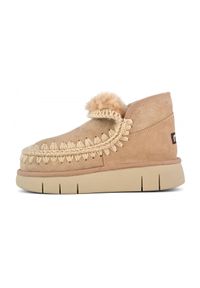 Mou - MOU Eskimo Bounce Sneaker Śniegowce damskie. Okazja: na co dzień. Kolor: beżowy. Materiał: materiał, wełna, zamsz. Sezon: zima. Styl: sportowy, klasyczny, elegancki, casual #2