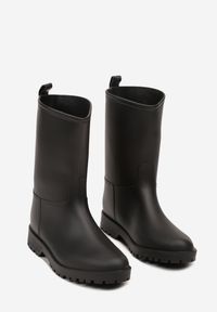 Born2be - Czarne Klasyczne Kalosze Ahlitte. Okazja: na co dzień. Kolor: czarny. Materiał: dresówka. Styl: klasyczny #6