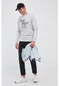 Pepe Jeans - Bluza bawełniana Lamarck. Okazja: na co dzień. Kolor: szary. Materiał: bawełna. Wzór: nadruk. Styl: casual #2